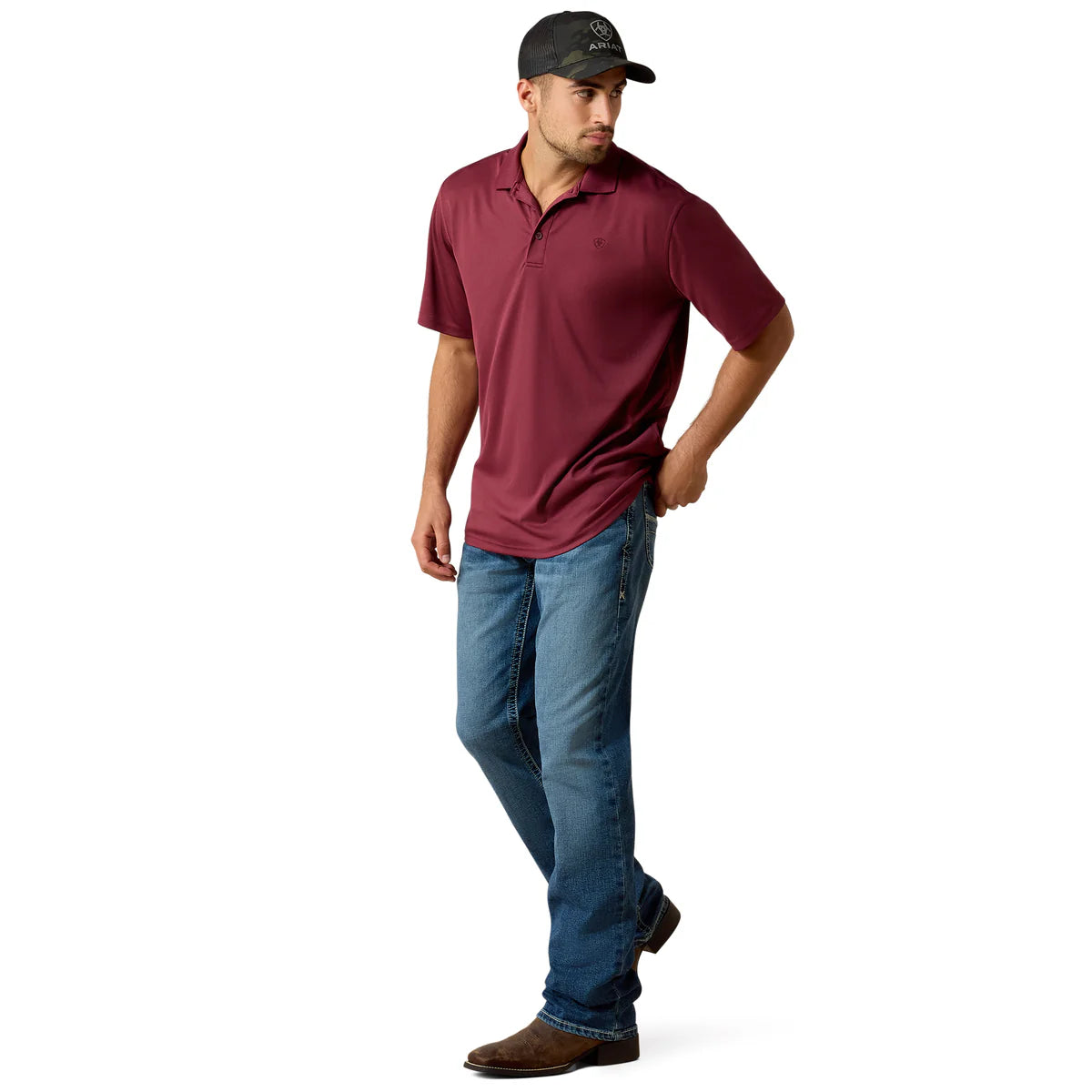 Ariat Mens TEK Polo - 10022856 - Maroon