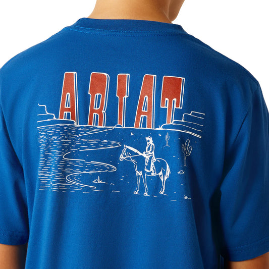 Ariat Boys Horizon Oasis S/S Tee - Royal Blue - 10052581
