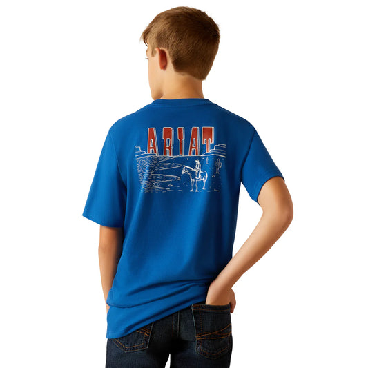 Ariat Boys Horizon Oasis S/S Tee - Royal Blue - 10052581