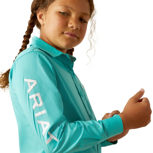Ariat Kids Team Kirby L/S Shirt - Blue Turquoise - 10054935
