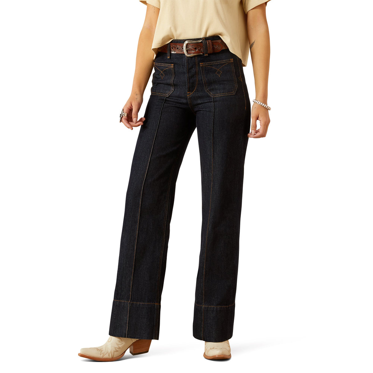 Ariat Ladies Ultra High Rise Tomboy Utility Wide Leg Jeans - 10061760
