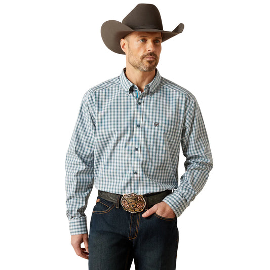 Ariat Mens Pro Series Townes L/S Shirt - Dark Teal - 10065772