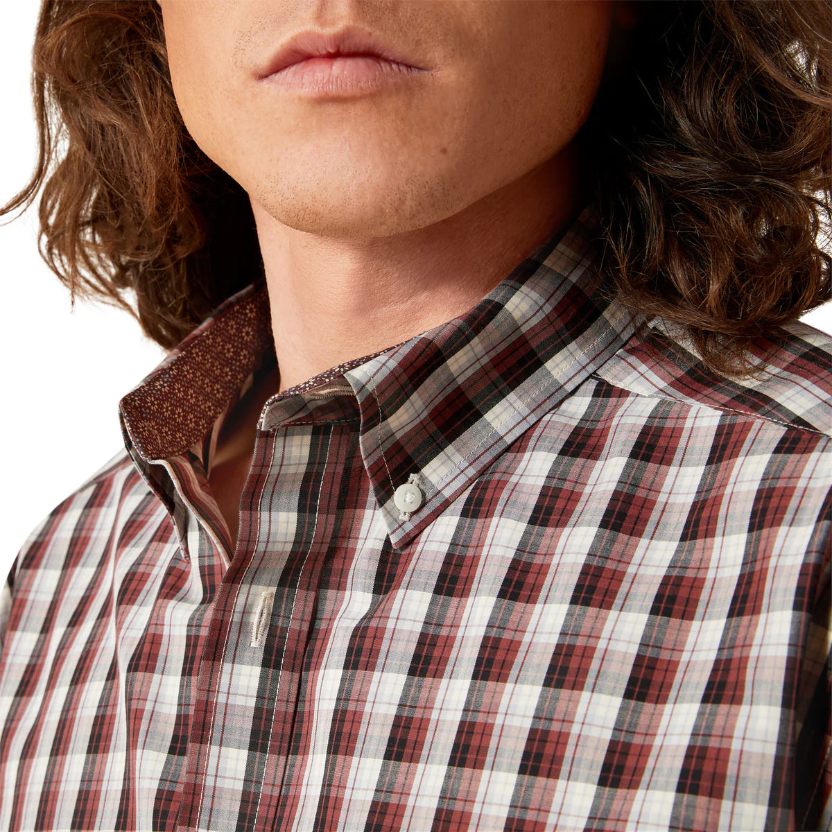 Ariat Mens Wrinkle Free Atlas Fitted L/S Shirt - Brown - 10065777