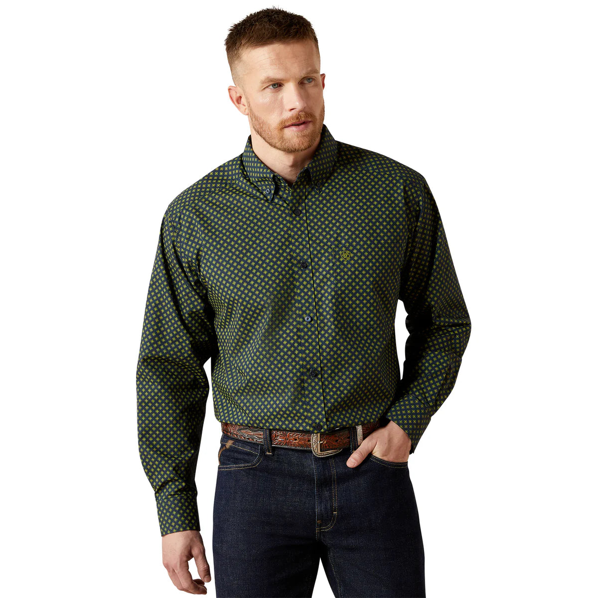 Ariat Mens Waylon Classic Fit L/S Shirt - Navy - 10065790