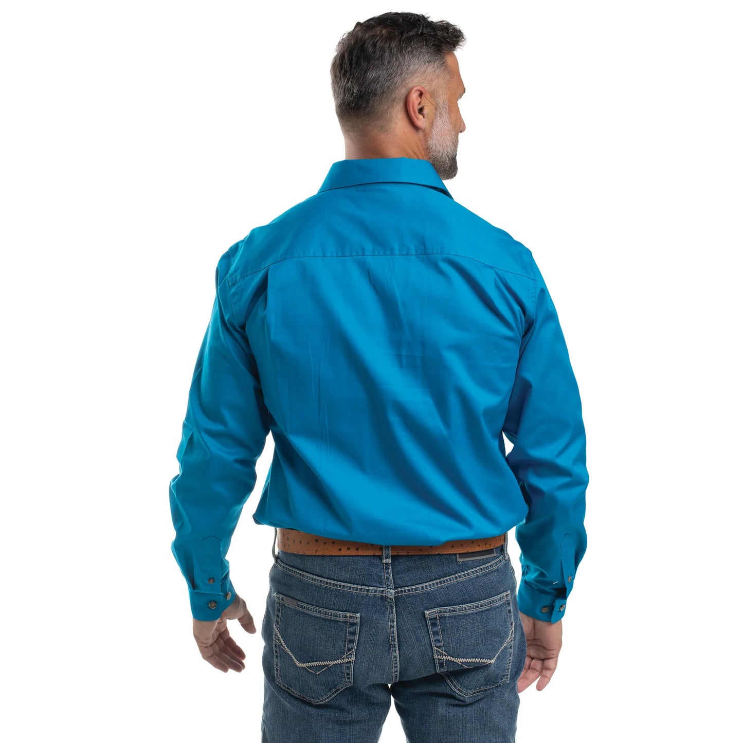 Just Country Mens 1/2 Button L/S Shirt - Blue Jewel - 10101BJL