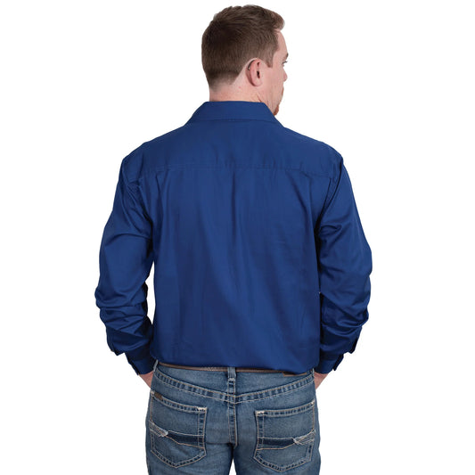 Just Country Mens 1/2 Button L/S Shirt - Cobalt - 10101CBT