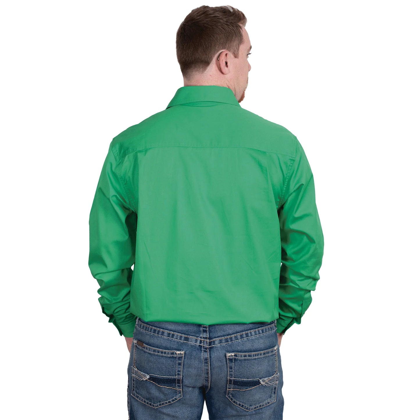 Just Country Mens 1/2 Button L/S Shirt - Ivy Green - 10101IVY