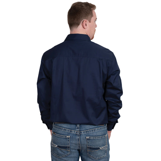 Just Country Mens 1/2 Button L/S Shirt - Navy - 10101NVY