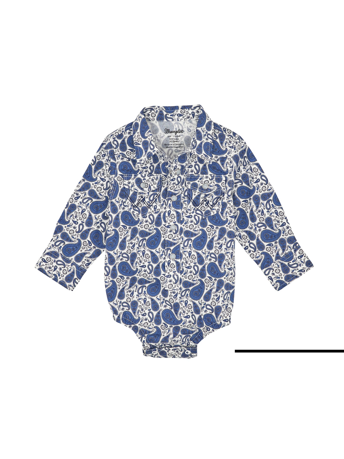 Wrangler USA Baby Boy Western L/S Romper - 112367742