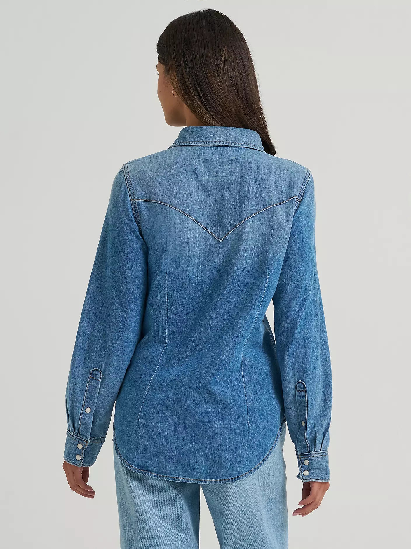Wrangler Ladies Western Denim L/S Shirt - 112373748