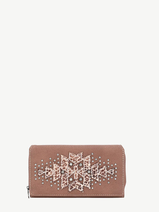 Montana West Studs Collection Wallet- Coffee - MW1128W010CF