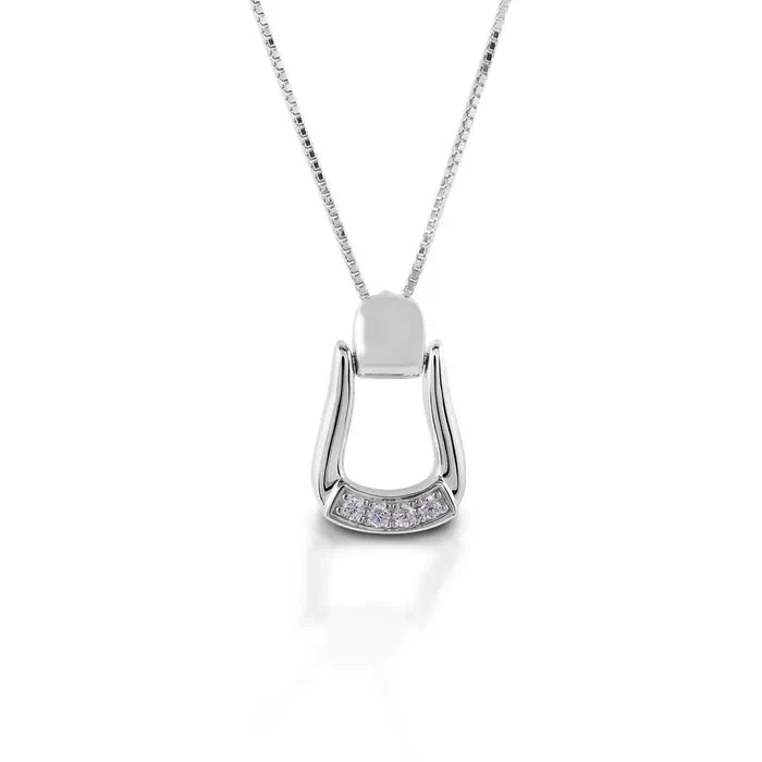 Kelly Herd Necklace Small Stone Base Oxbow Stirrup - Sterling Silver