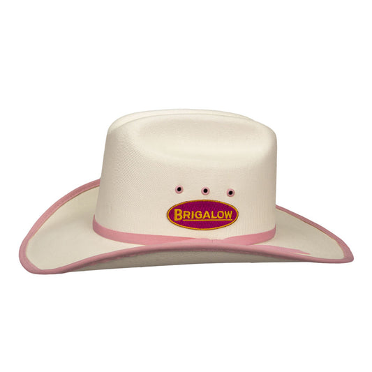 Brigalow Kids Cheyenne White with Pink Trim Hat - 147