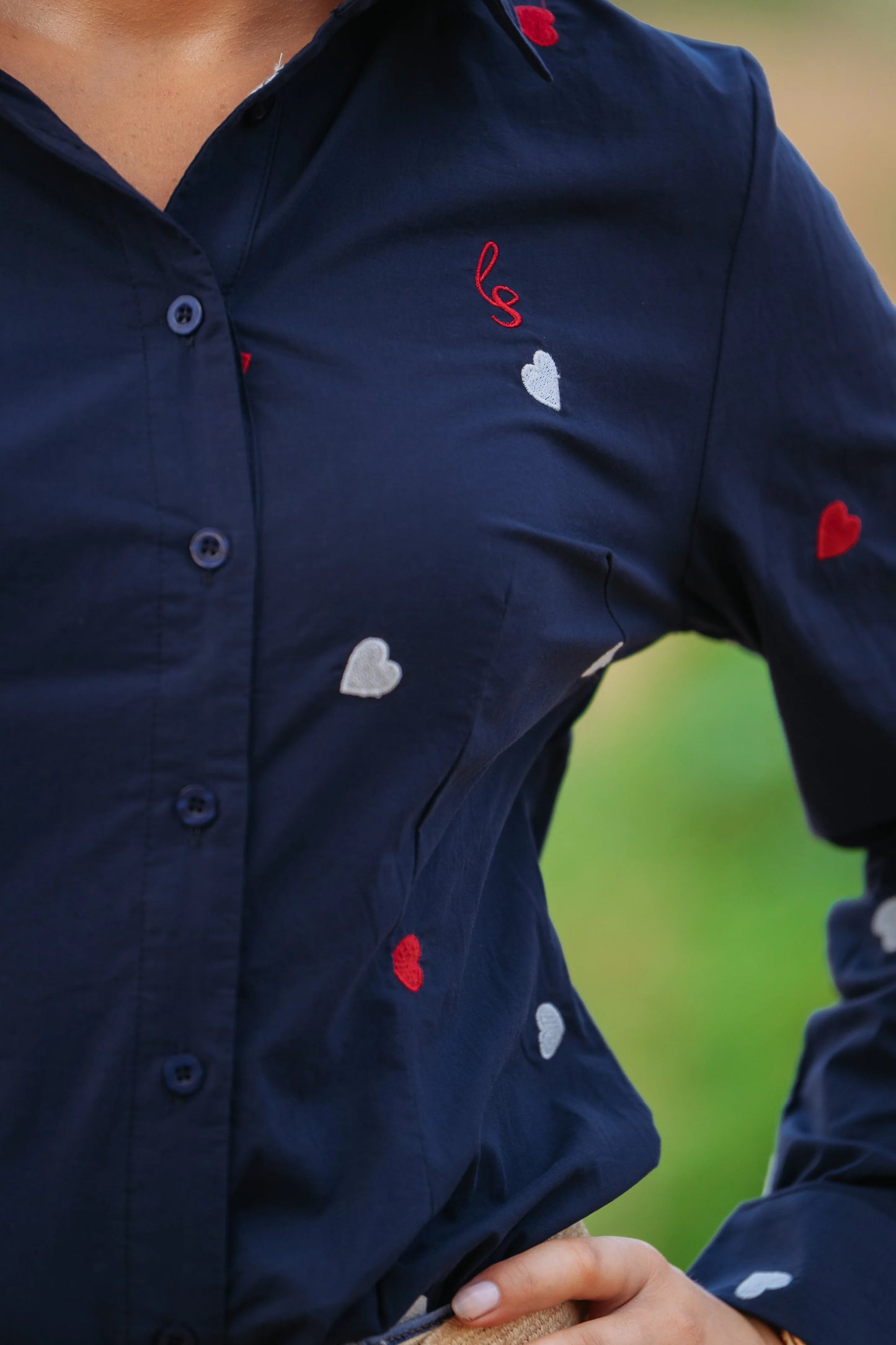 Lime & Soda Freya - Navy with Hearts