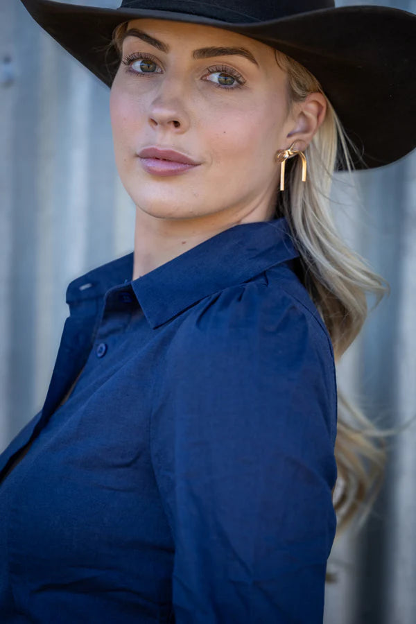 Lime & Soda Layla L/S Shirt - Deep Navy