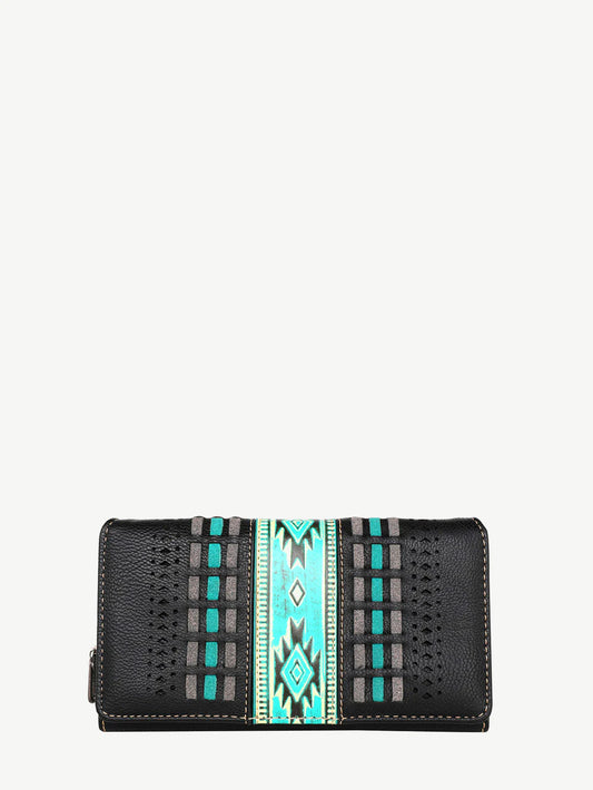 Montana West Aztec Embossed Collection Wallet - Black - MW1153W0110BK