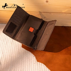 Montana West Tooled Embroidered Wallet - Khaki