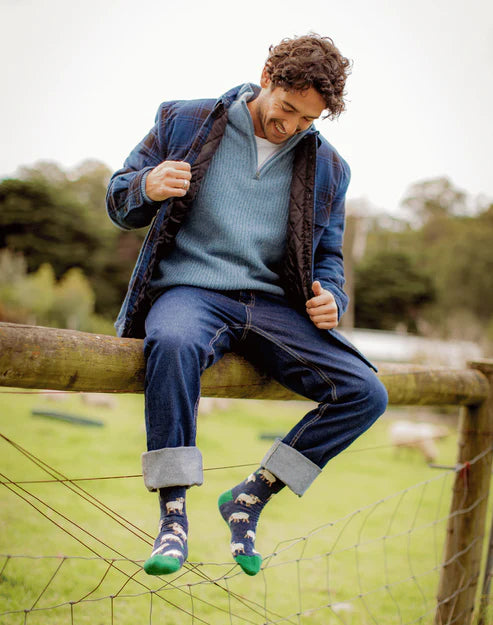 Bamboozld Mens Rams Bamboo Sock - Denim