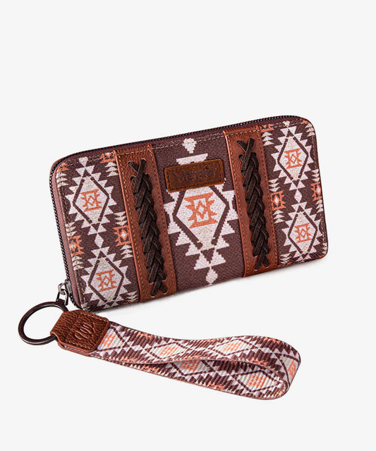 Wrangler Southwestern Art Print Wallet - Coffee - WG2203W006