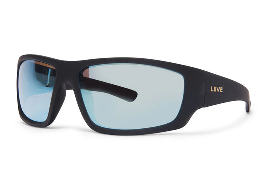 Liive Vision Polarised Sunglasses - X Padang X - Blue Mirror Matt Black