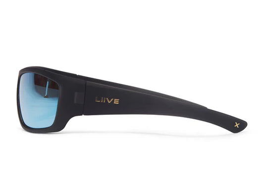 Liive Vision Polarised Sunglasses - X Padang X - Blue Mirror Matt Black