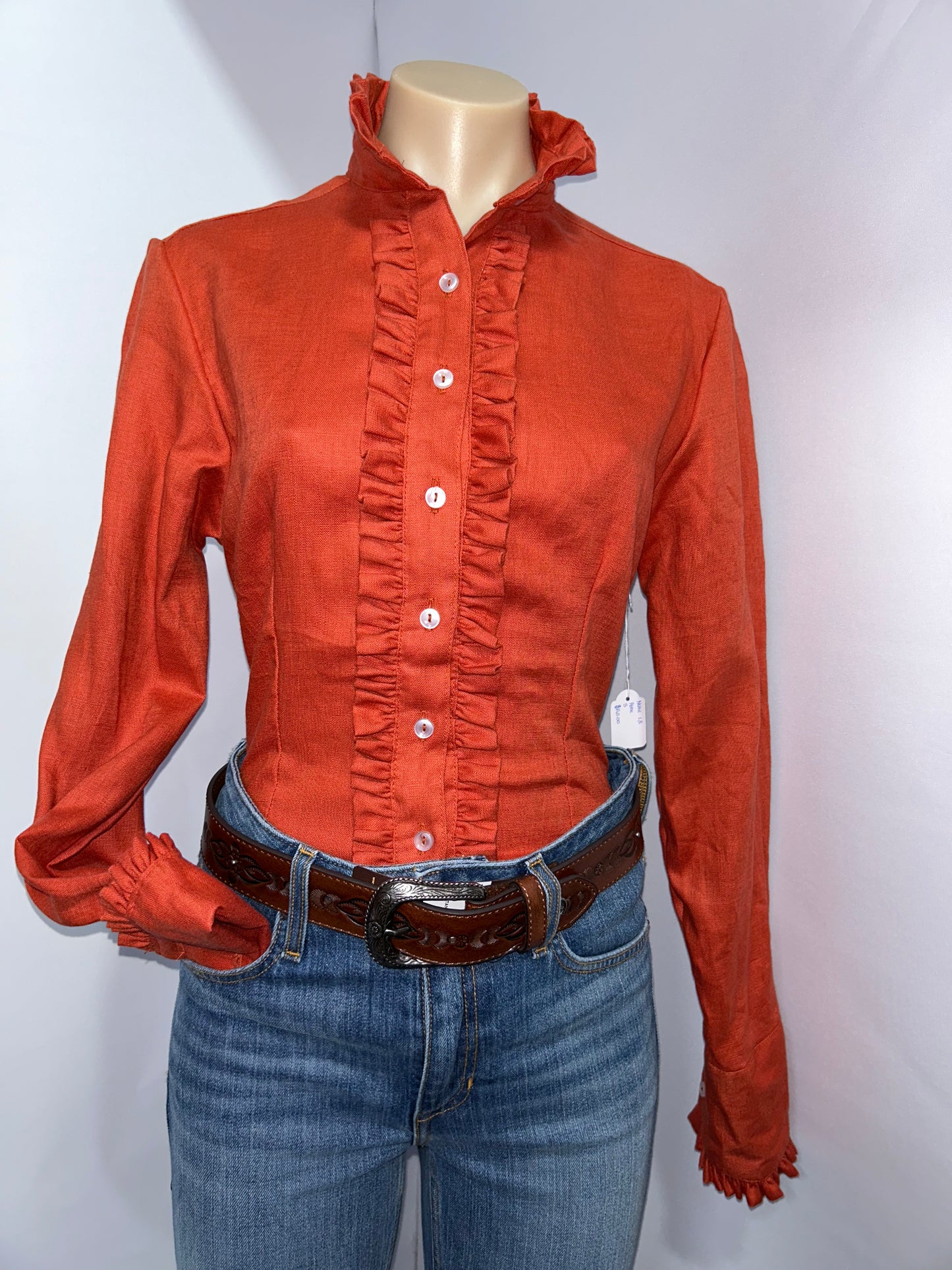 Netties Ladies Rose Fitted L/S Frill Shirt
