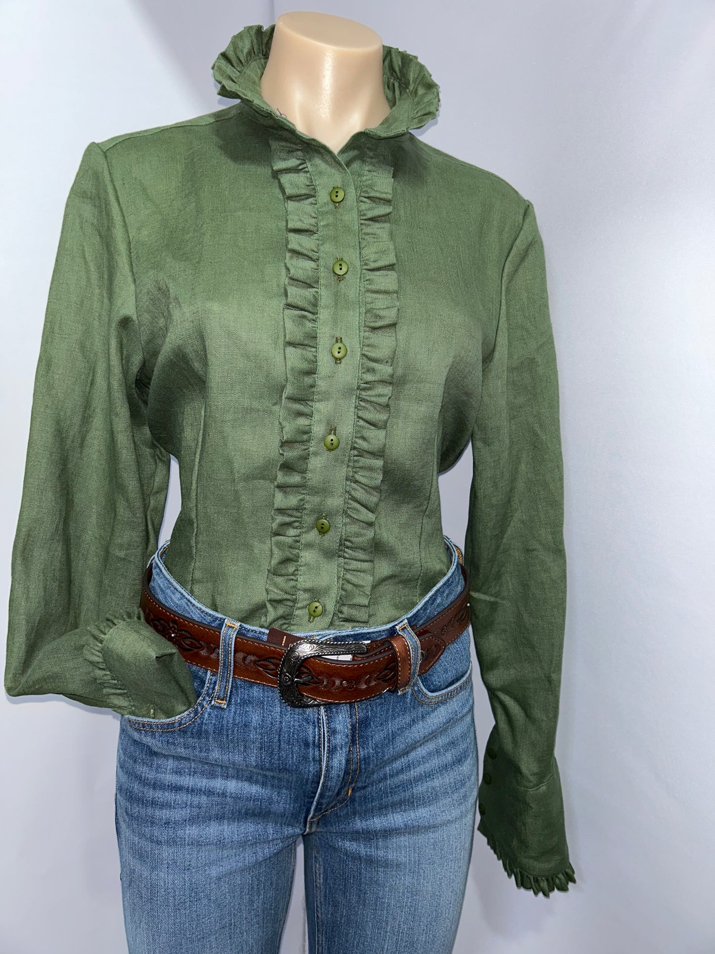 Netties Ladies Kyleigh Fitted L/S Frill Shirt