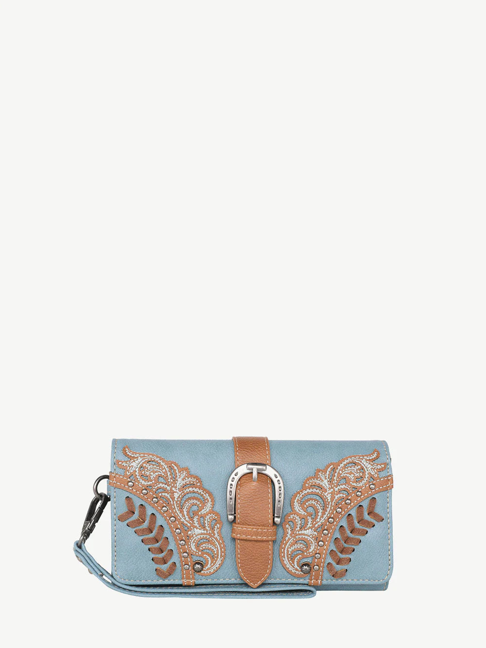 Montana West Floral Cut Out Buckle Wallet - Jean - MW1177W018
