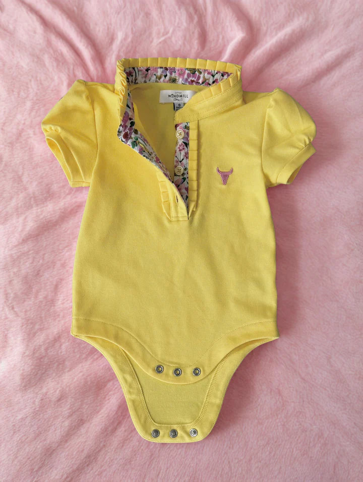 Little Windmill Larrisa Baby Butter Yellow Polo Romper