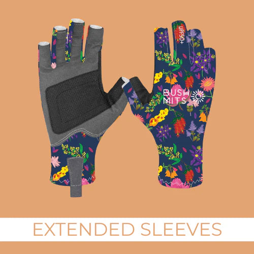 Bush Mits Bush Flowers UPF 50+ Sun Protection Gloves