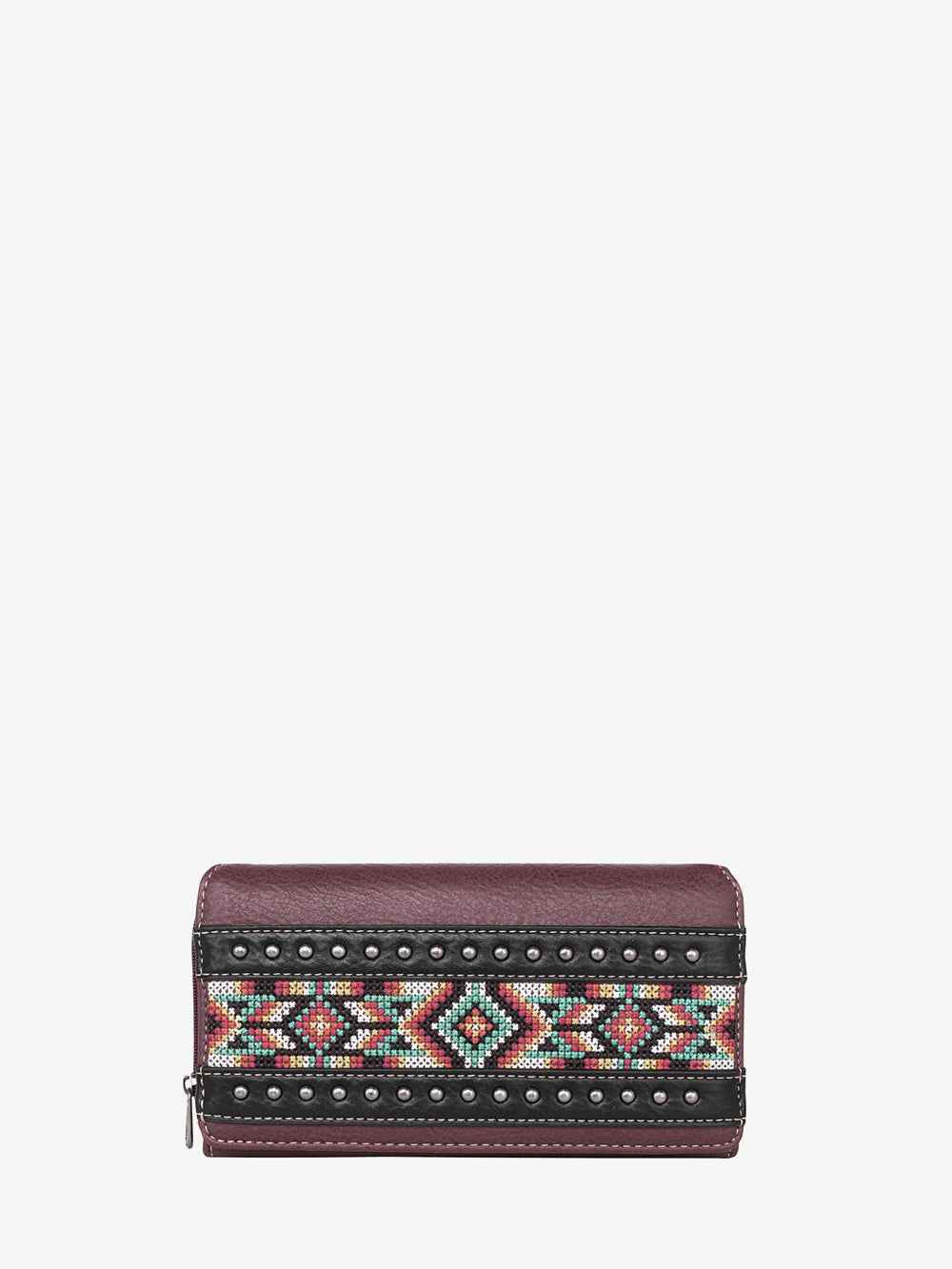 Montana West Embroidered Aztec Wallet - Black - MW1203W010