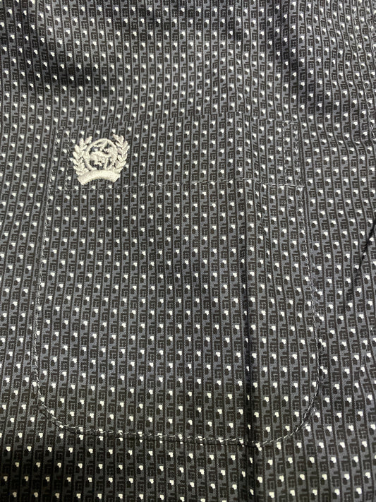 Cinch Boys Geometric Print Button Down Western L/S Shirt - Black
