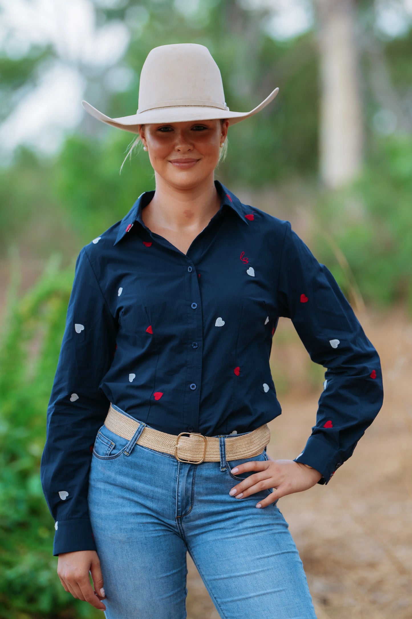 Lime & Soda Freya - Navy with Hearts