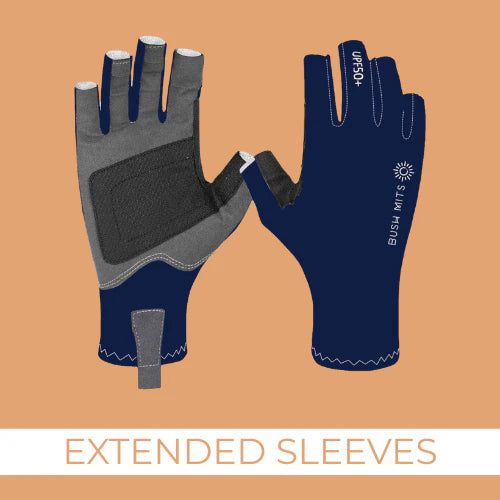 Bush Mits The Lewis Navy UPF 50+ Sun Protection Gloves
