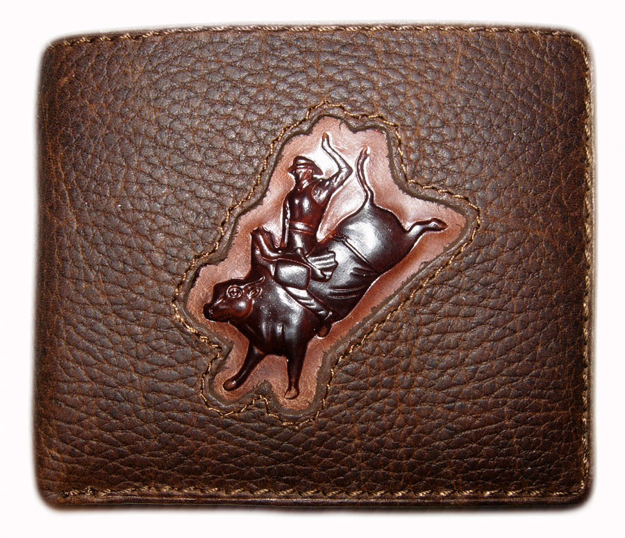 Brigalow Mens Distressed Leather Dress Wallet - Bull Rider