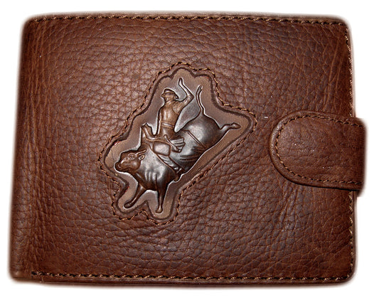Brigalow Mens Distressed Leather Wallet - Bull Rider - 5017E