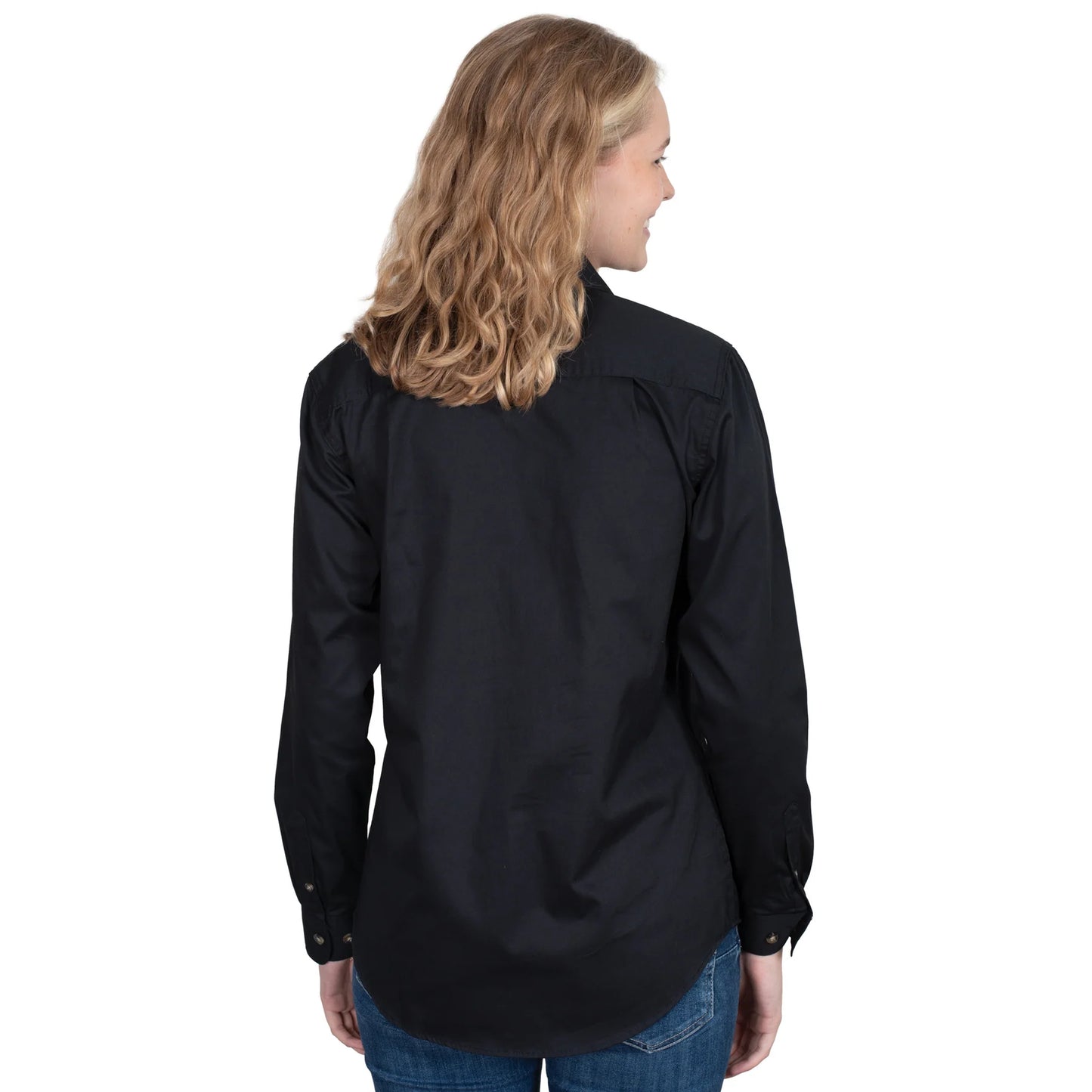 Just Country Jahna 1/2 Button Work Shirt - Black - 50505BLK