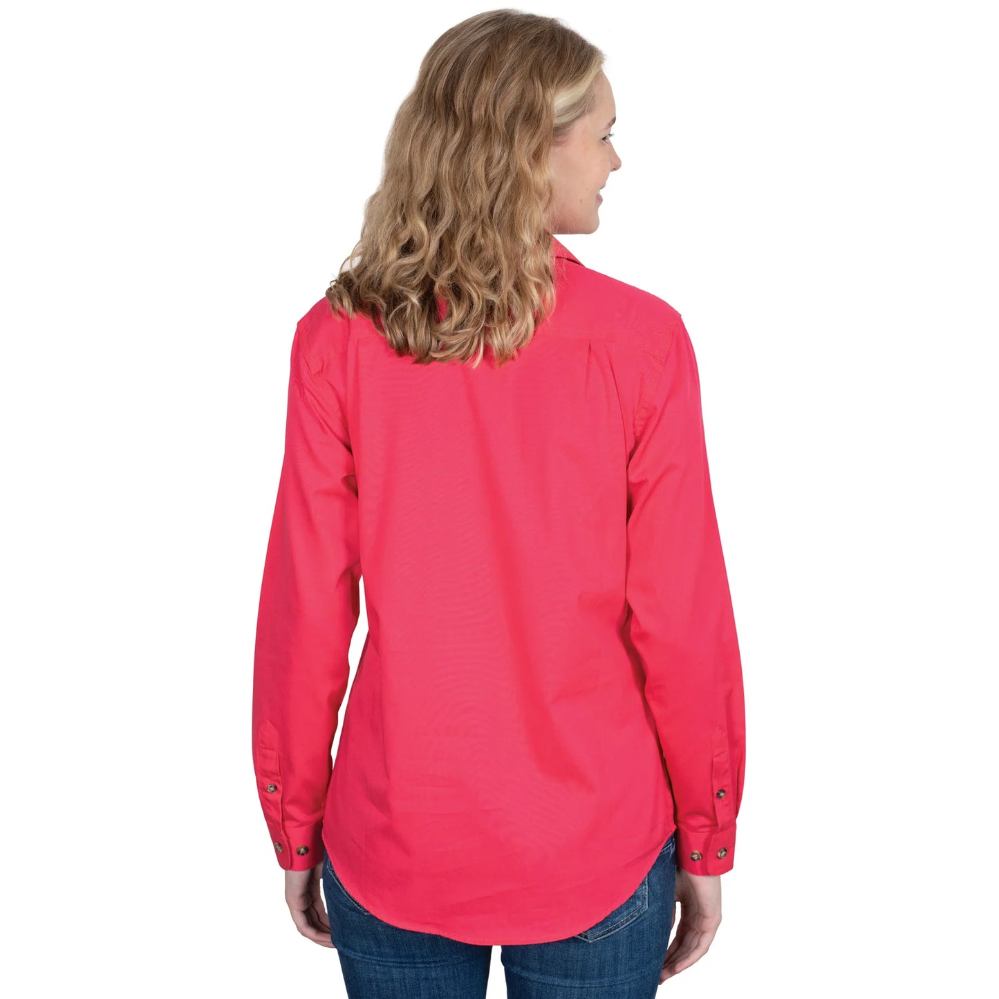 Just Country Ladies Jahna 1/2 Button L/S Shirt - Raspberry