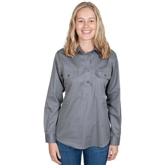 Just Country Ladies Jahna 1/2 Button L/S Shirt - 50505STG
