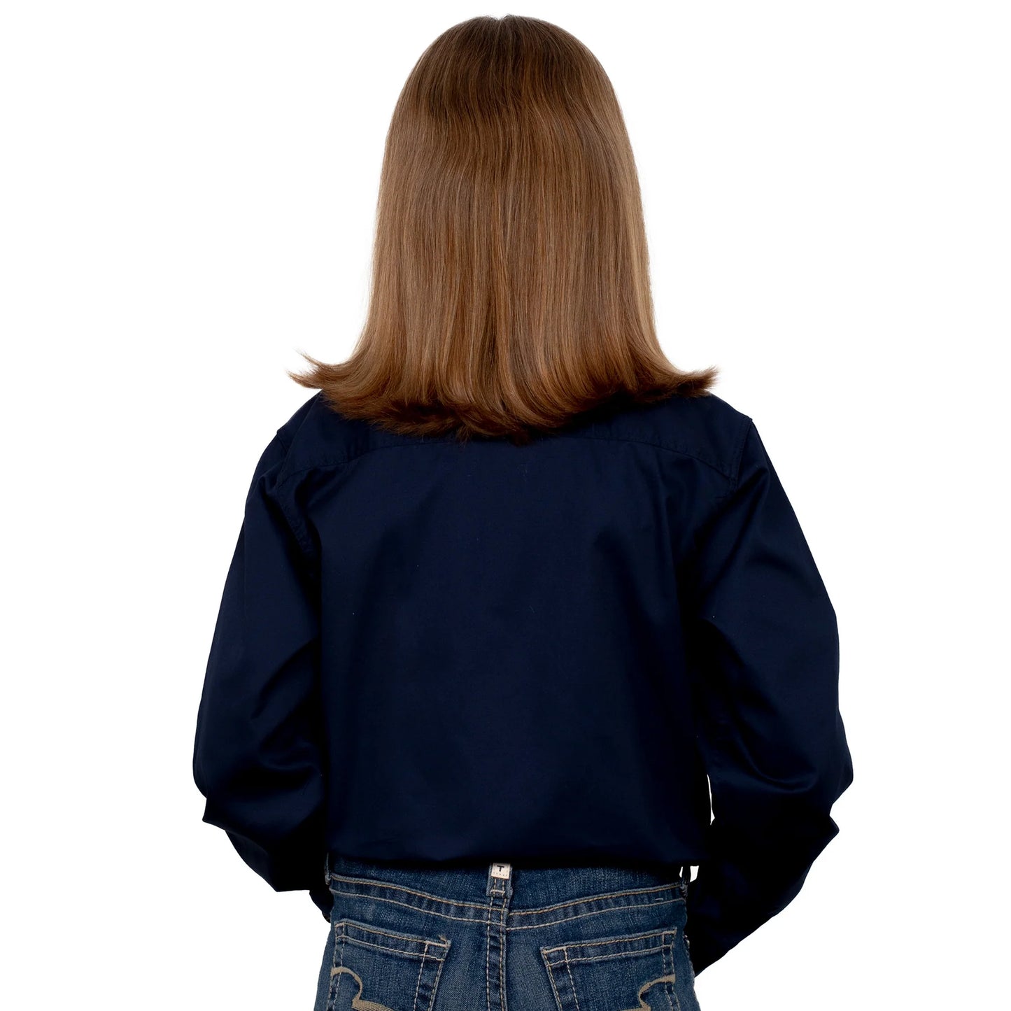 Just Country Girls Kenzie 1/2 button Work Shirt - Navy - 60606NVY