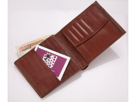 The Design Edge Mens Cow Leather Wallet - Masala Brown Leather - 69825