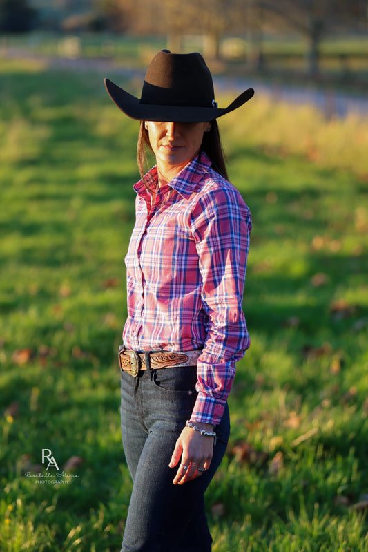 Lime & Soda Ivy L/S Shirt - Pink Plaid
