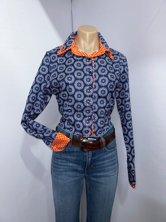 Netties Ladies Orange Arleth Fitted L/S Shirt