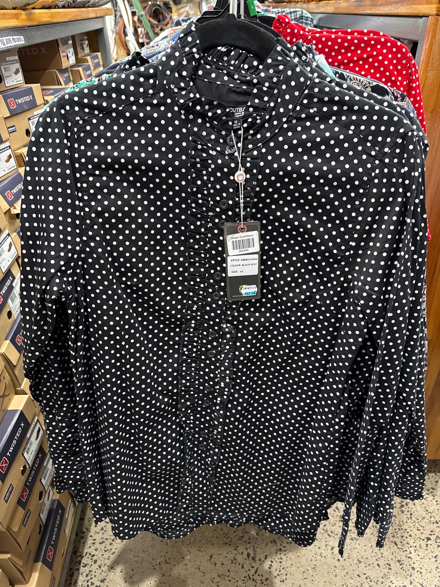 Outback Ladies Frill L/S Shirt - OBW216462  - ON SALE