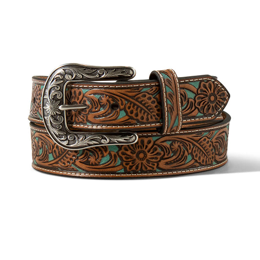 Ariat Ladies Floral Turquoise Underlay Belt - A1534108