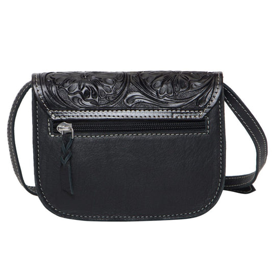The Design Edge Ladies Haiti Leather Cowhide Small Bag - Black & White - AB17