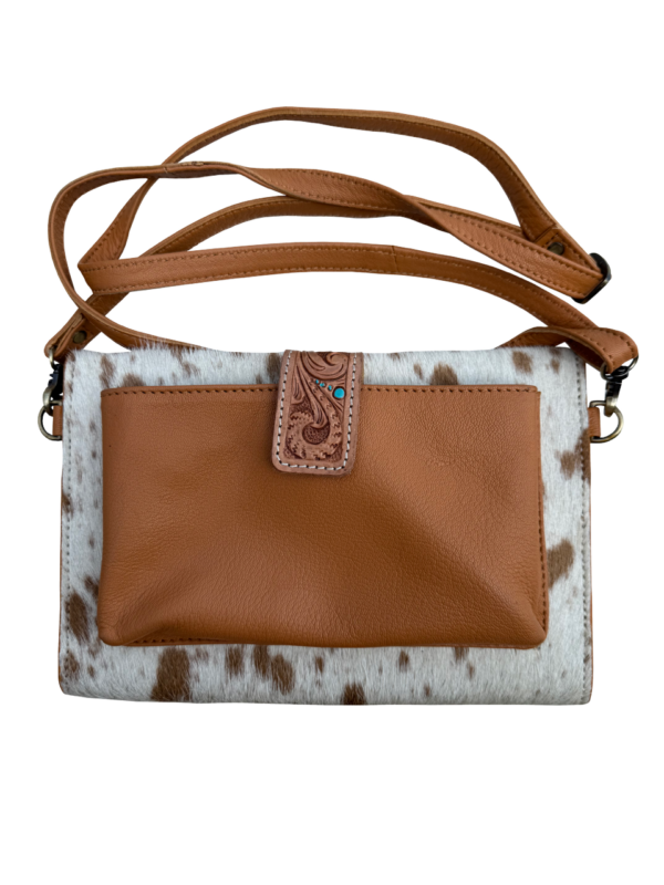The Design Edge Cowhide Leather Dark Brown Wallet Bag - AB86