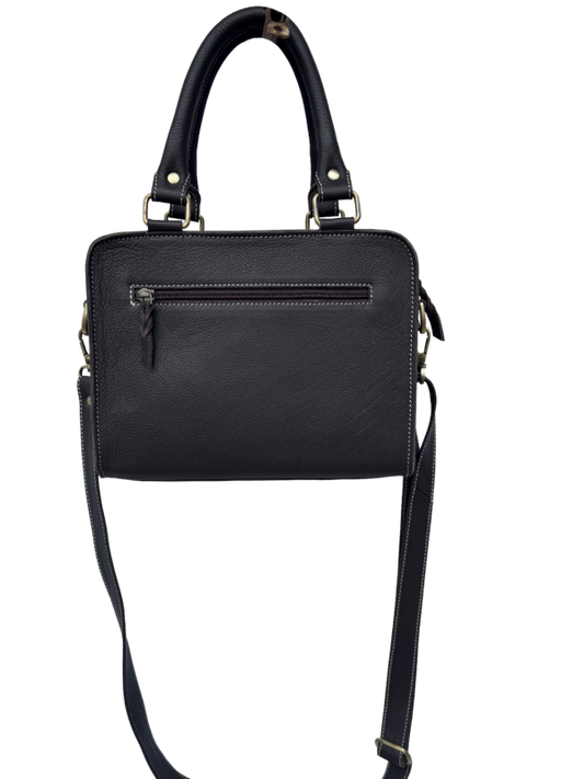 The Design Edge Cowhide Leather Boot Stitch Bag - Brown - AB87