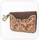 American Darling Hand Tooled Carved Genuine Leather Keyring - ADBGA407
