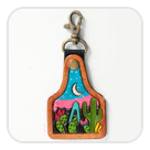 American Darling Hand Tooled Genuine Leather Keyring - ADKR169